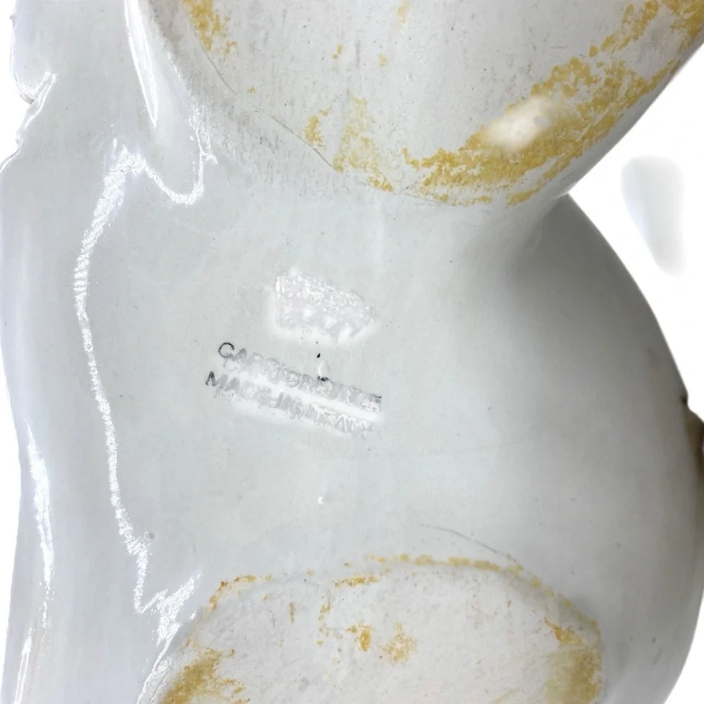 Antique Porcelain Capodimonte Floral Orchid Italian Scroll Vase